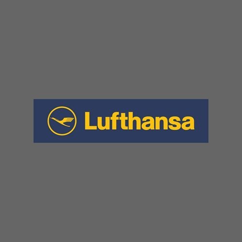 漢莎航空 Lufthansa 橫幅標語貼紙 藍底黃字 120x30 mm