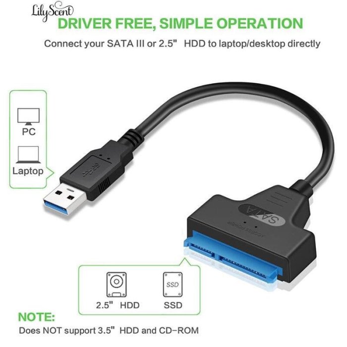 新品特惠22 Pin SATA硬碟轉接線 Usb 3.0硬碟讀取 數據線 SATA轉 Usb 3 0易驅線  -特價