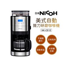 【日本 NICOH】 美式自動錐刀研磨咖啡機 NK-C012
