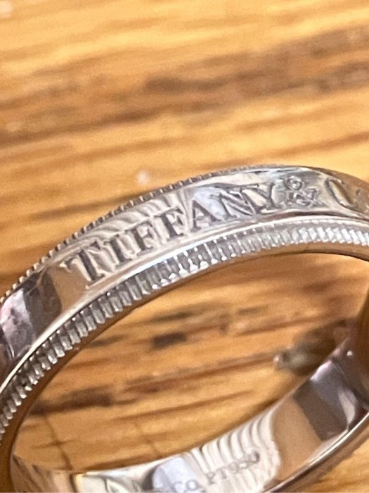 經典款 Tiffany & Co.  蒂芙妮戒指  pt950 鉑金戒指 Milgrain Together 4mm系列 自戴出清