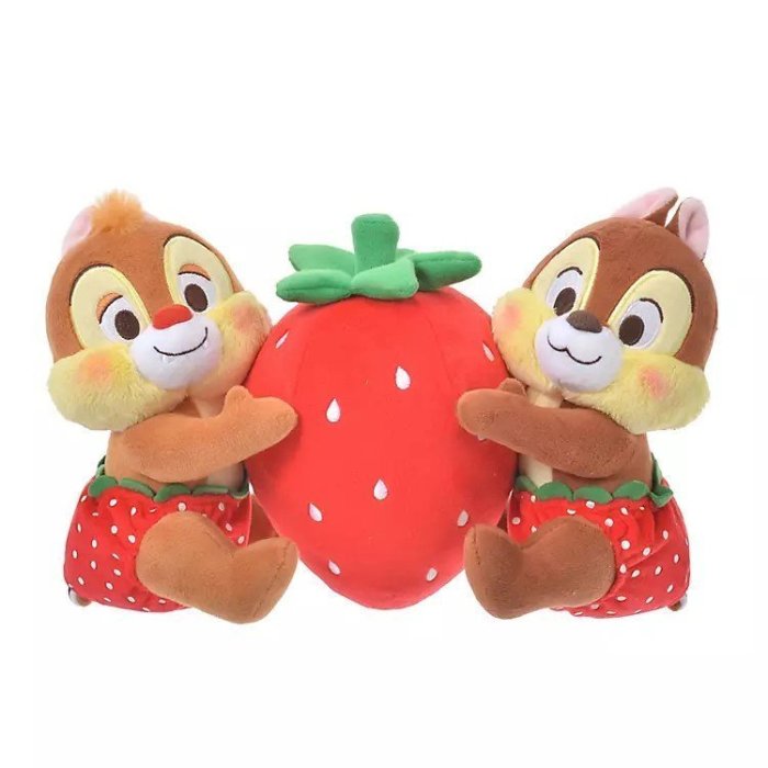 日本Disney迪士尼代購 草莓系列 奇奇蒂蒂抱草莓 公仔可【爆款特賣】下標前請咨詢