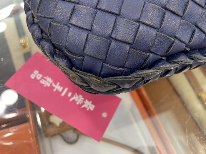 ☆最愛二手精品☆  BOTTEGA VENETA BV 藍紫色全皮編織拉鍊弧型和尚包肩背包手提包 115654 C3056