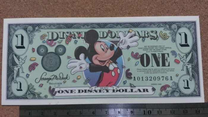 2000年 迪士尼   米老鼠   1美元紀念鈔