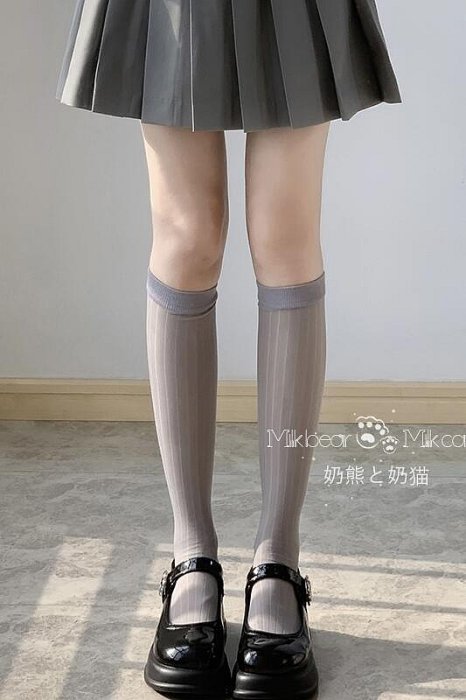 眾誠優品 奶熊與奶貓：日系學生JK中筒襪純色洛麗塔小腿襪少女純欲長筒襪子 COS751