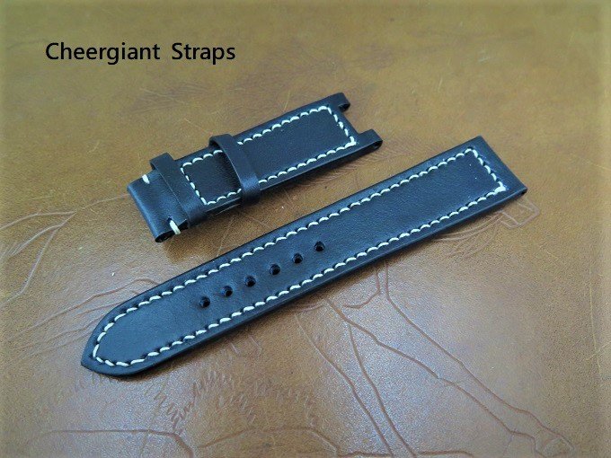 Anonimo Militare手錶的黑色牛皮錶帶手工錶帶 Cheergiant watch straps MIT