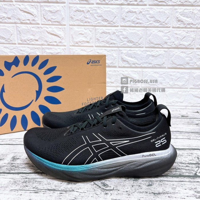 【豬豬老闆】Asics 亞瑟士 GEL-NIMBUS 25 PLATINUM 黑 慢跑鞋 男鞋 1011B616-001