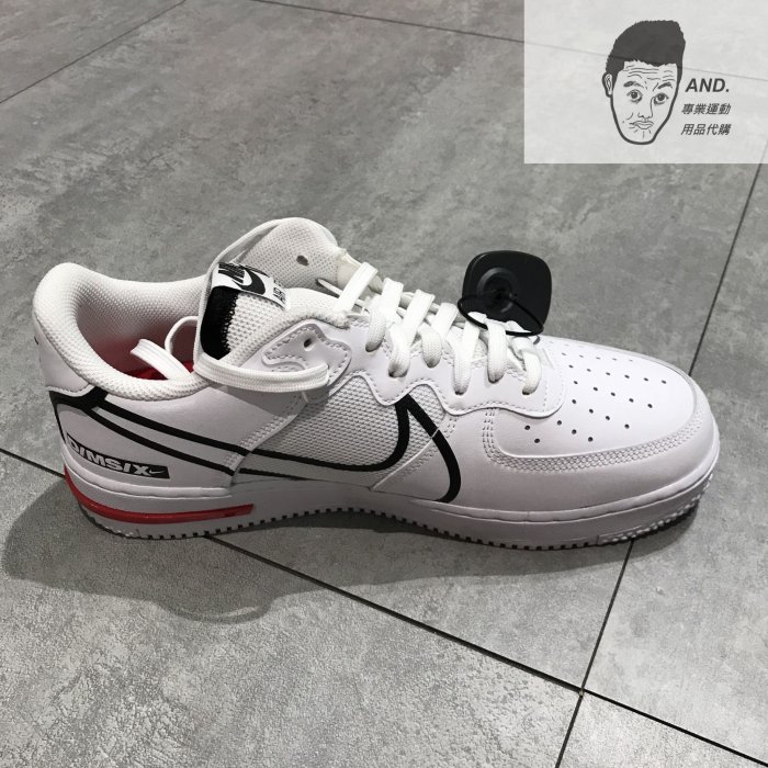 AND.】NIKE AIR FORCE 1 REACT D/MS/X 白紅休閒運動男款CD4366-100