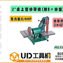 @UD工具網@REXON力山2”桌上型砂帶機(附8″砂盤)B250A 專業多功能砂布環帶研磨機 研磨/拋光/除鏽 多用途