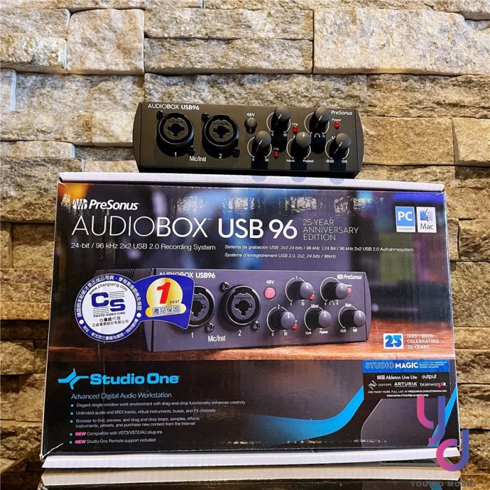 分期免運 贈導線/錄音軟體 Presonus Audiobox 96 25週年版本 錄音 介面 卡 宅錄 編曲 混音