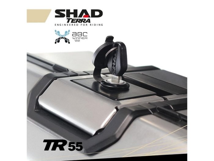 [車殼通]西班牙SHAD行李箱 TERRA鋁箱55公升-TR55.$13200.安裝底板需另外加購.
