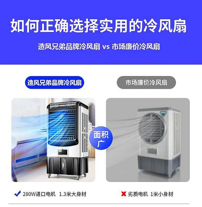 【現貨】德國品質  贈適應器冷風機家用靜音加水冷氣風扇制冷器大小型工業~不含運