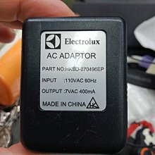 阿雪電源線，伊萊克斯Electrolux AC adaptor 7VAC 400mA,，變壓器，充電器，電源供應器，電壓轉換器，轉接器，交流電適配器