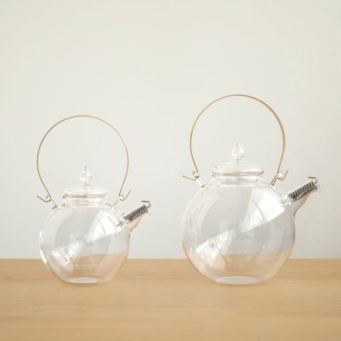 發現花園日本選物～日本製德間保則硝子工房Craft U 圓形耐熱玻璃泡茶壺 
