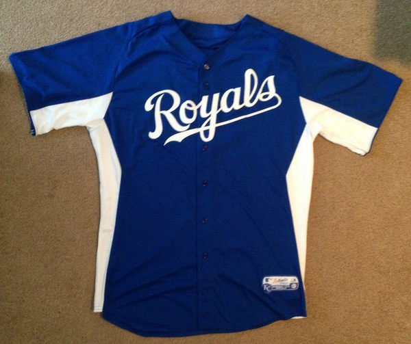 MLB KC ROYALS #44 LUKE HOCHEVAR GAME ISSUED BP JERSEY