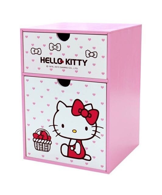 三麗鷗HELLO KITTY凱蒂貓直式兩抽置物盒 收納盒 兩抽盒 直式盒 桌上盒