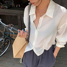 NANAS【D04221】輕法式氣息╻2色！好美的女人夏季薄款高級感天絲抽皺襯衫 預購