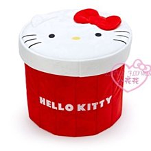 ♥小花花日本精品♥Sanrio 圓筒收納箱附蓋 絨毛材質 不使用時可摺疊~3