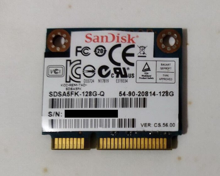 SanDisk SDSA5FK-128G mSATA SSD 固態硬碟【128GB Half Slim 半高】