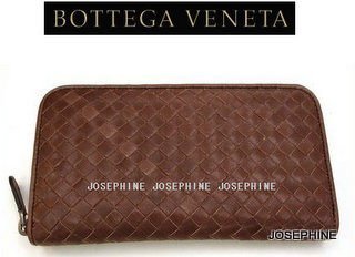 喬瑟芬【BOTTEGA VENETA】賠售清倉~經典*114076 巧克力色 小羊皮 編織拉鍊長夾