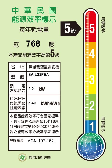 SANLUX 三洋3-4坪 R410a 四重靜音 DC直流定頻窗型冷氣-左吹 SA-L22FEA 5級能耗 原廠保固