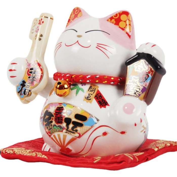 優選擺件 貓咪儲錢罐 陶瓷工藝品招財貓卡通動物企業吉祥物陶瓷儲蓄罐