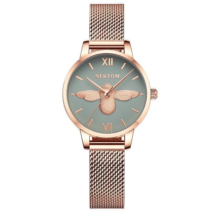 男士手錶 耐頓NEKTOM女士手錶時尚潮流白搭小蜜蜂防水石英女錶腕錶