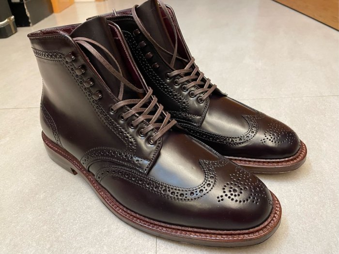 Alden 馬臀皮8號色 Wing Tip boot 9.5E