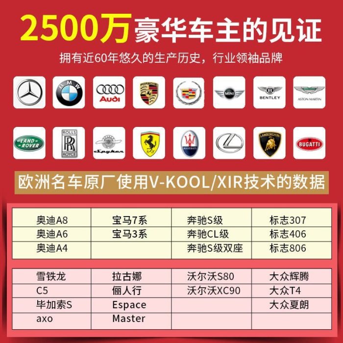 現貨熱銷-威固V-KOOL新能源汽車貼膜VS80車膜玻璃膜隔熱膜防曬膜太陽膜防爆