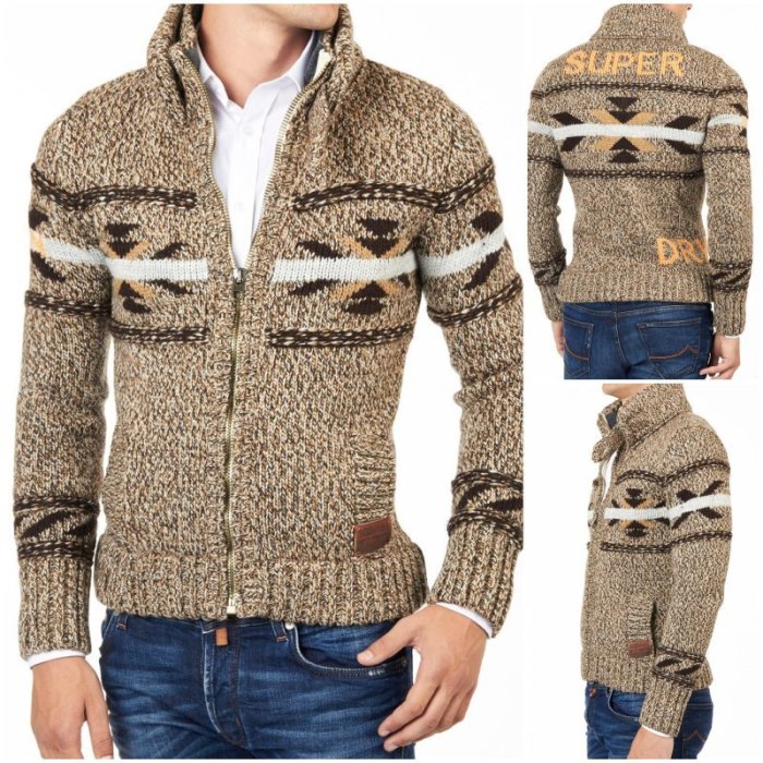 極度乾燥 Superdry Big Chief Zip Knit Buffalo 民族風 復古圖騰 羊毛 水牛 針織外套