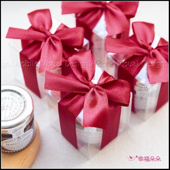 甜蜜蜜「透明盒裝」英國Tiptree果醬小禮盒 (紅色緞帶) 迎賓禮 送客禮 位上禮 來店禮 婚禮小物 結婚