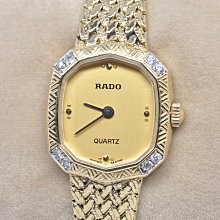 《寶萊精品》RADO 雷達金黃方角型石英女子錶