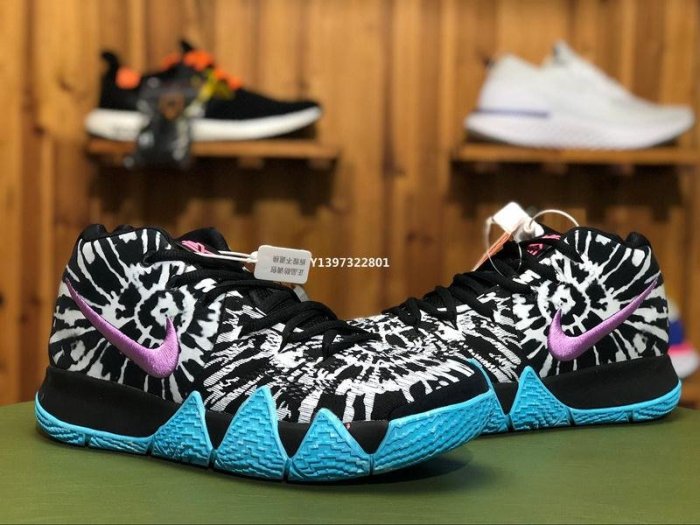 NIKE KYRIE 4 ASG ALL-STAR GAME 耐克 黑白藍 刺繡 經典 休閒運動籃球鞋 AQ8622 001 男