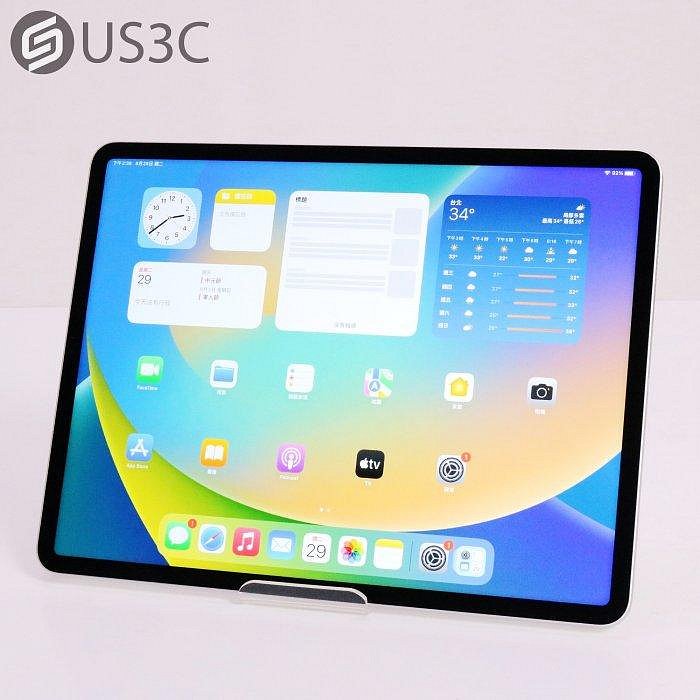 【US3C-青海店】台灣公司貨 Apple iPad Pro 12.9吋 第5代 128G WiFi 銀色 M1晶片 聰穎接點 二手平版 UCare保固6個月