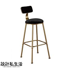 【設計私生活】羅拉金色高腳吧檯椅-黑色絨布(部份地區免運費)119W