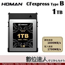 【數位達人】HOMAN CFexpress Type B 1TB 記憶卡 R1800 MB/s