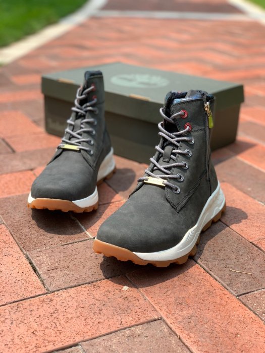 Timberland【布魯克林】男靴A1PGB-01新款輕質透氣側拉鏈休閒鞋高幫短靴黑色39-44