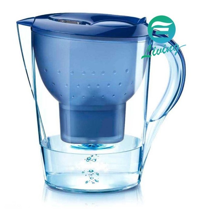 【BRITA 德國】Marella、(L)、2.4L、濾水壺/藍色、附濾芯4顆，4盒裝/箱【德國原裝進口】滿箱區