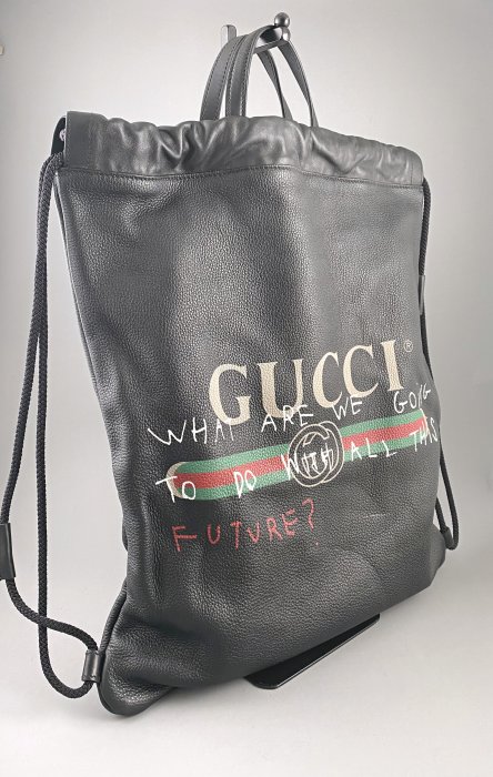 [我是寶琪] 全新未用 Gucci 塗鴉 drawstring 後背包