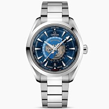 OMEGA 歐米茄 手錶 機械錶 43mm 海馬 地球 世界時區 鋼錶帶 220.10.43.22.03.001