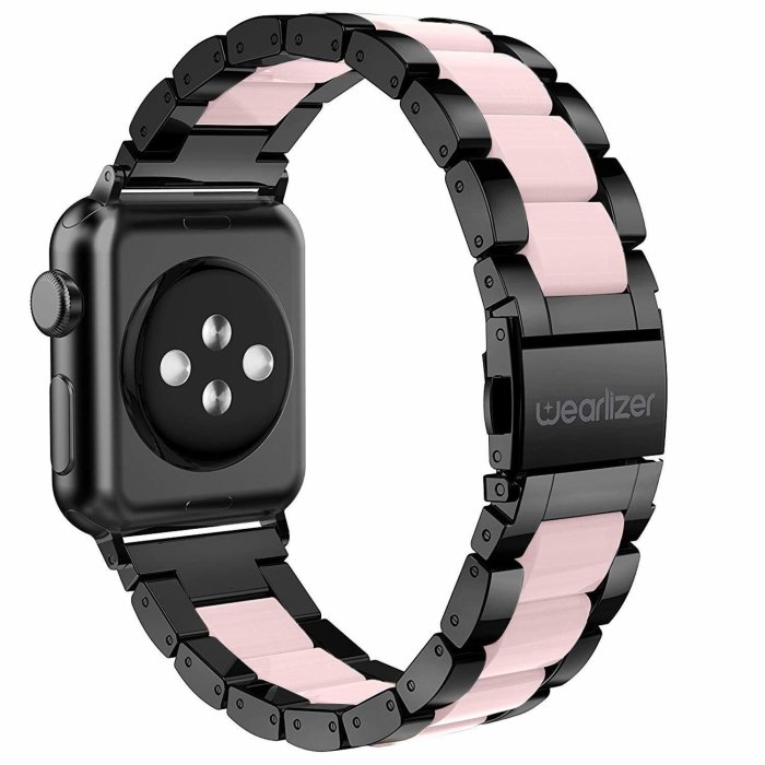 美國【Wearlizer】Apple Watch 1-7代/SE金屬細膩工法不銹鋼錶帶40/41/42/44/45mm