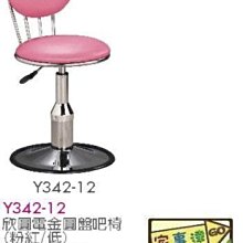 [ 家事達]台灣 【OA-Y342-12】 欣圓電金圓盤吧檯椅(粉紅/低) 特價