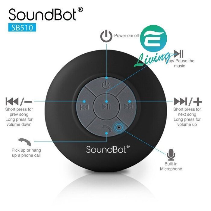 【易油網】【缺貨】SoundBot SB510 美國原廠聲霸 藍牙喇叭 防震防摔 防水 吸盤 黑 JVC beats