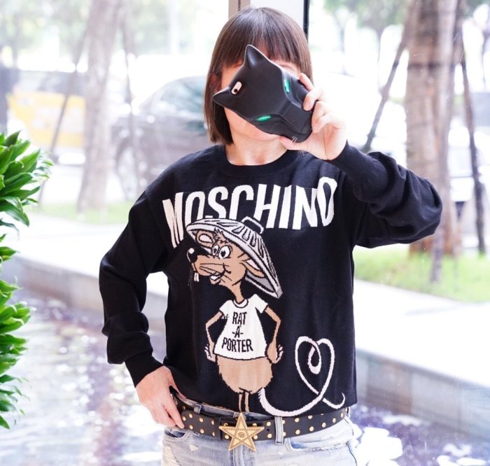 Moschino Rat-A-Porter longline wool jumper 老鼠毛衣 黑 現貨