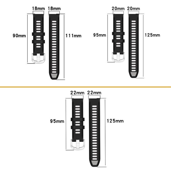 18 20 22mm跑步矽膠錶帶適用 佳明Vivoactive 3 4 4s/245 255 255S 265 265S