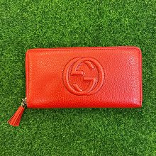 【茱麗葉精品】《全新精品》GUCCI 專櫃商品 598187 SOHO 大雙G LOGO小牛皮拉鍊長夾.紅 預購無現貨