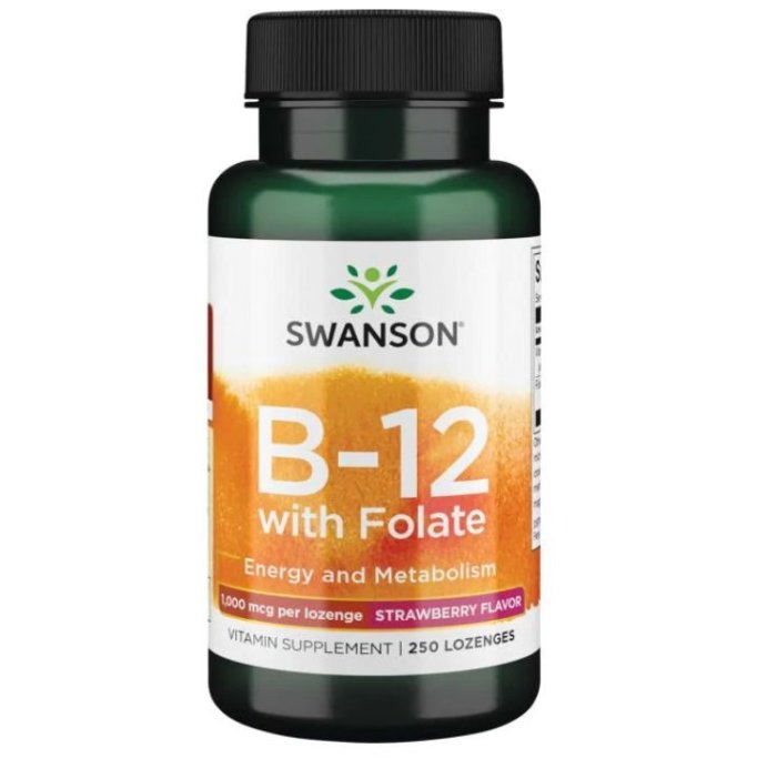 【 Swanson】 維他命 B12 1000mcg 250顆 (含葉酸) 口含片 B-12