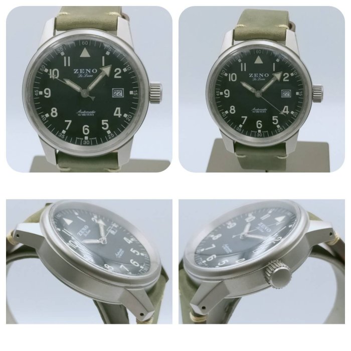 【發條盒子H6554】 Zeno-Watch Basel 芝諾 瑞士軍用錶 數字黑面 不銹鋼自動 經典男錶 6554