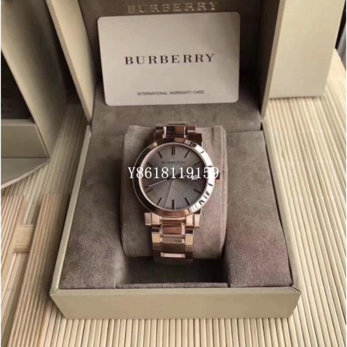 BURBERRY 手錶BU9034 英倫時尚玫瑰金不鏽鋼錶帶腕錶/男錶/38mm | Yahoo