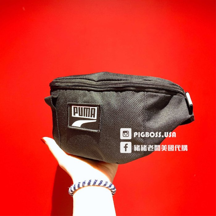 【豬豬老闆】PUMA Deck Waist Bag 黑 休閒 輕便 斜背包 側背包 腰包 076906-01