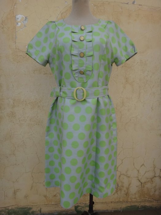 jacob00765100 ~ 正品 DIANA 綠色圓點 公主袖洋裝 size: 40